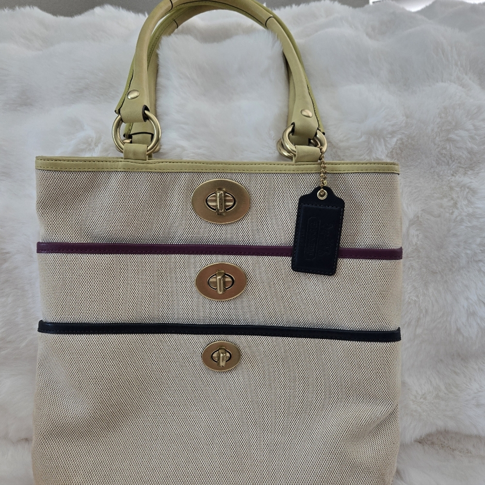 COACH Legacy Bonnie Cashin Canvas Turnlock Tote - Limited Edition